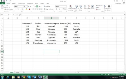 Pic 1. Excel File With Data